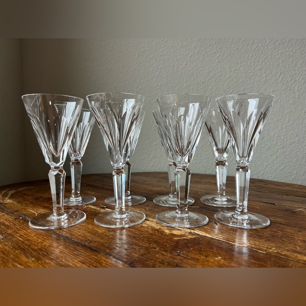 Waterford Sheila Pattern Sherry Crystal Glasses Set of 8